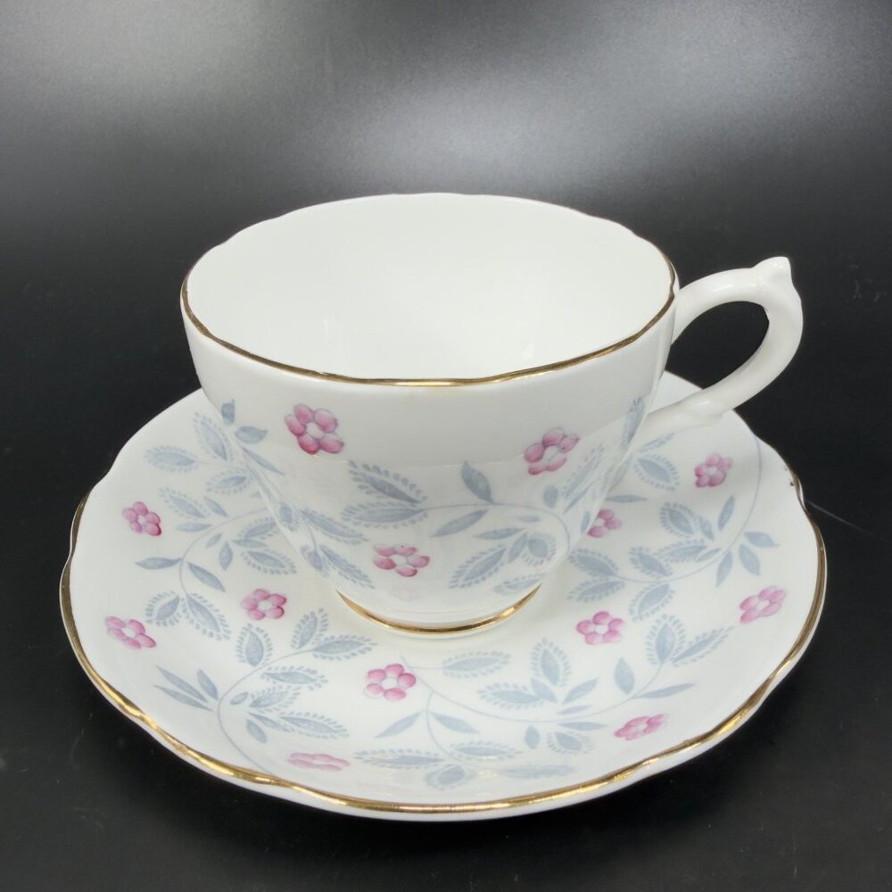 Vintage English Castle Bone China Porcelain Teacup Saucer Set England Teacup Set